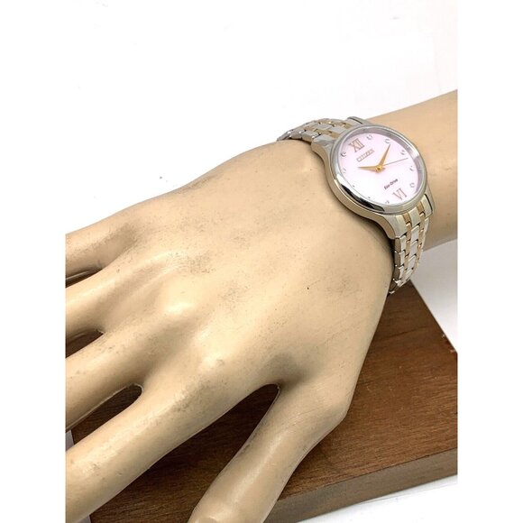 Citizen Women's Watch EM0897-51Y Eco Drive Mother of Pearl Dial Two Tone Steel - Picture 5 of 14